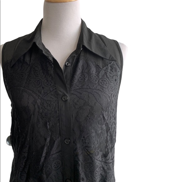 Angel Eye London | Sheer Black Button Up Full Length Sleeveless Dress - Picture 2 of 6